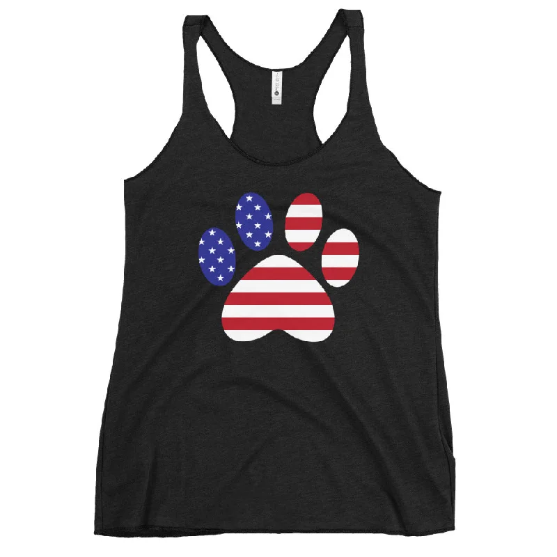 Patriotic Paw Print Tank Refined Women's Hand - crafted