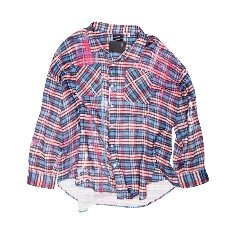 Blue Plaid Workshirt Streetwear Style for 