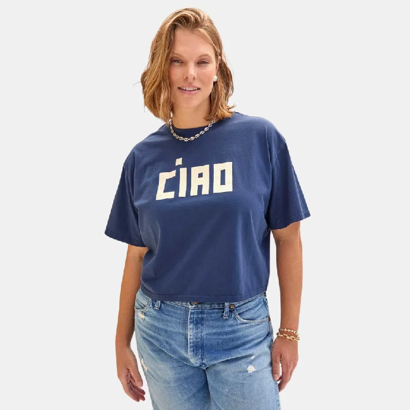 "Ciao" Le Carre Tee (Navy) Sporty Women's Athleisure 