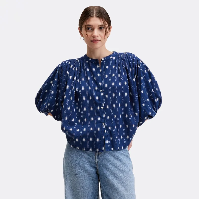 Ink Blouse (Combo A Blue) Cozy Women's Sherpa - lined