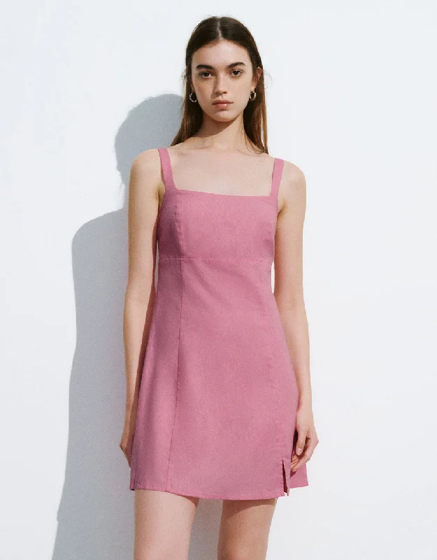 Sleeveless Square-cut Collar A-Line Dress Casual Women's Japanese 