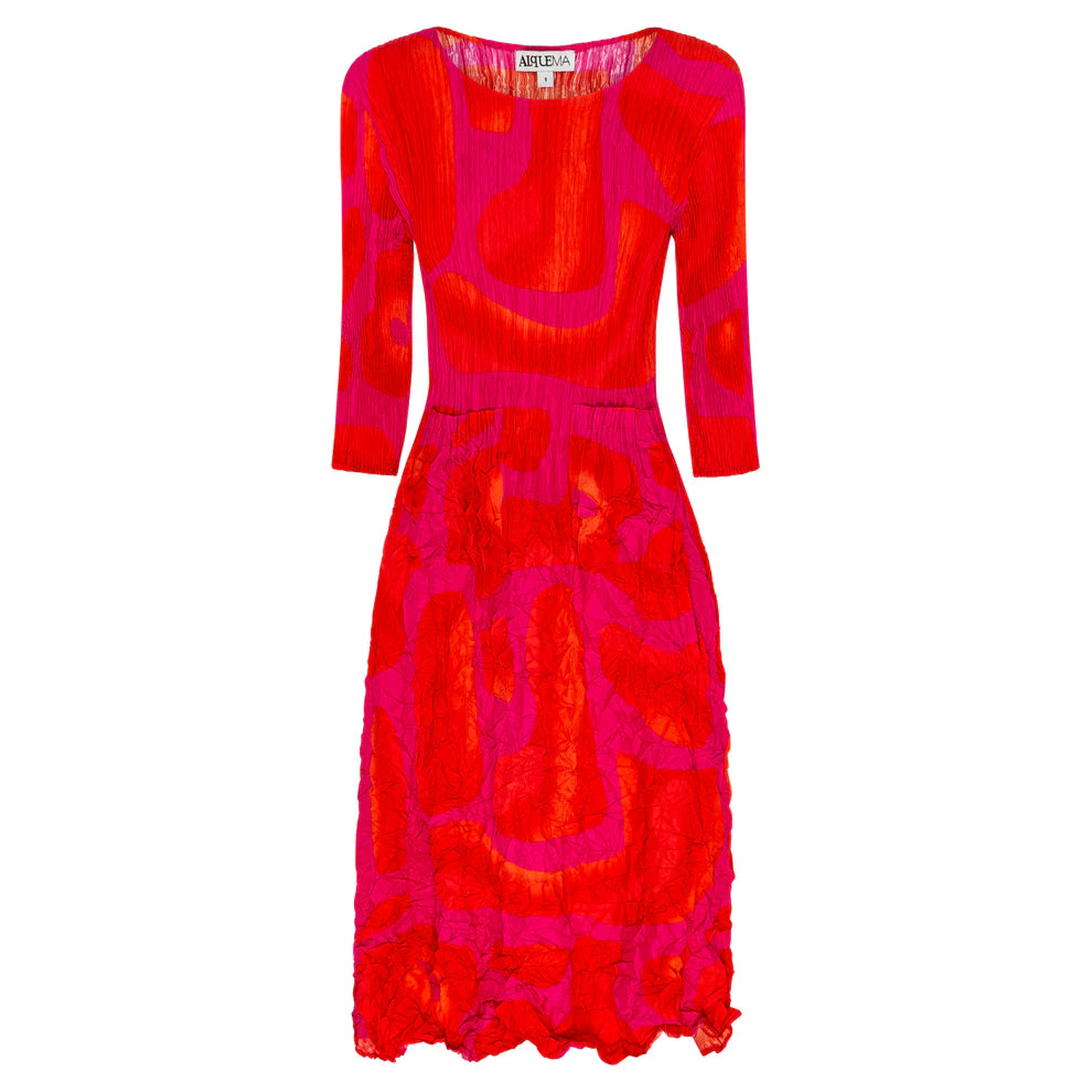 Alquema 3/4 Sleeve Smash Pocket Dress Pink Tuscan Women