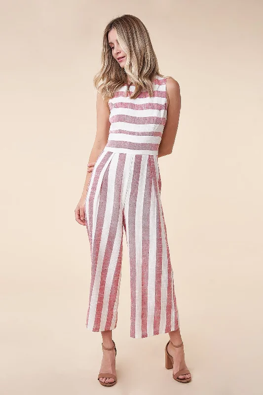 Lany Striped Wide Leg Jumpsuit Dynamic Women's Moto