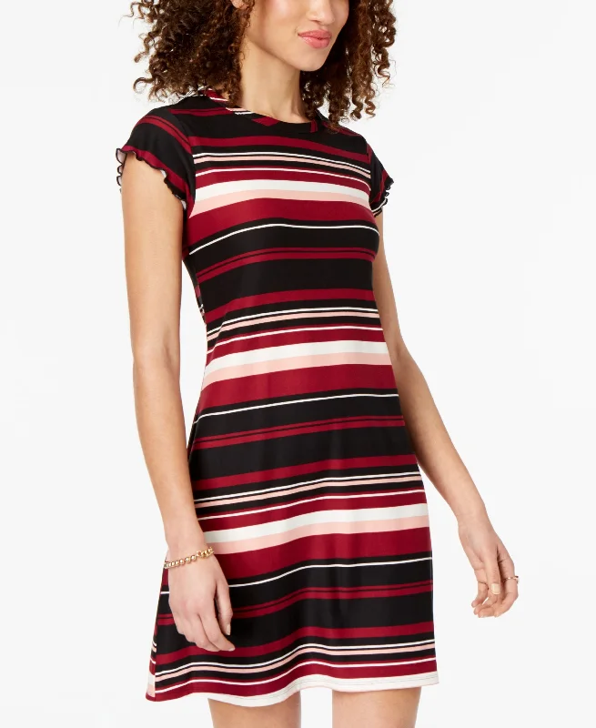 Ultra Flirt Juniors Striped T-Shirt Dress French