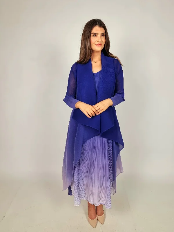 Alquema Long Estrella Dress And Collare Coat - Sodalite Ombre Adventure