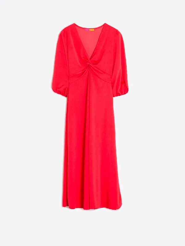 Vilagallo Coral Carolina Coral Satin Dress Hip Women's Urban