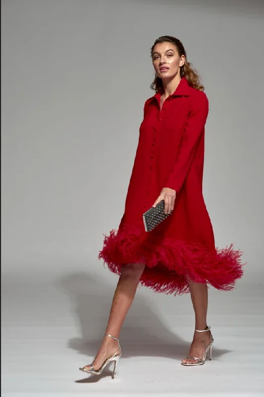 Moskada Red/Orange Cadiz Dress Luxurious Women's High -  end