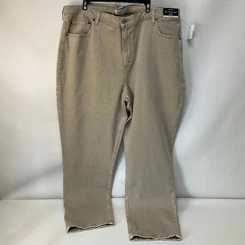 Jeans Straight By Abercrombie And Fitch In Tan Denim, Size: 22 French