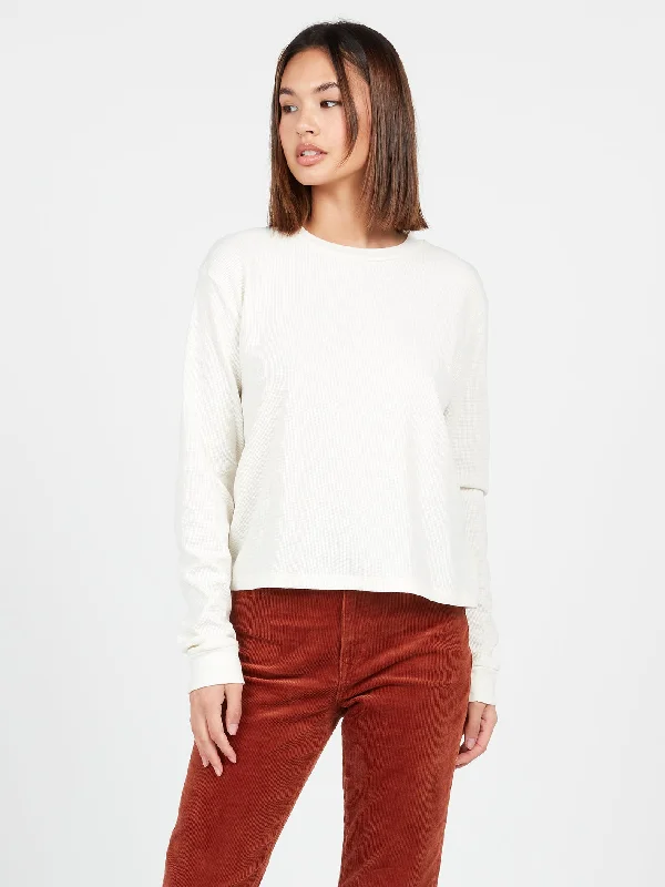 Thermality Long Sleeve Tee - Star White Laid - back Women's Style