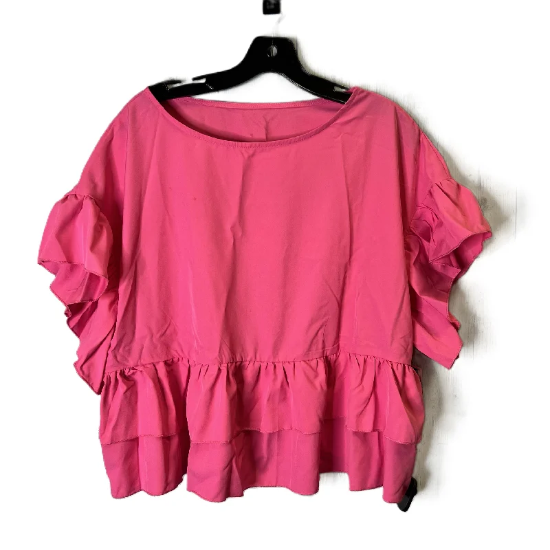 Pink Top Short Sleeve By Shein, Size: 2x Modern Women's 